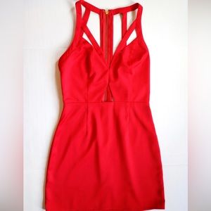 NBD Red Cutout Bodycon Mini Dress